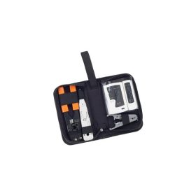   Equip Hálózati Szerelőkészlet - 129506 (Krimpelő/Kábelcsupaszító fogó, LAN teszter, betűző szerszám)