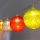 Iris Gömb alakú 6cm/színes fonott/1,5m/barna-piros-kék-zöld/10db LED-es/USB-s fényfüzér, fénydekoráció