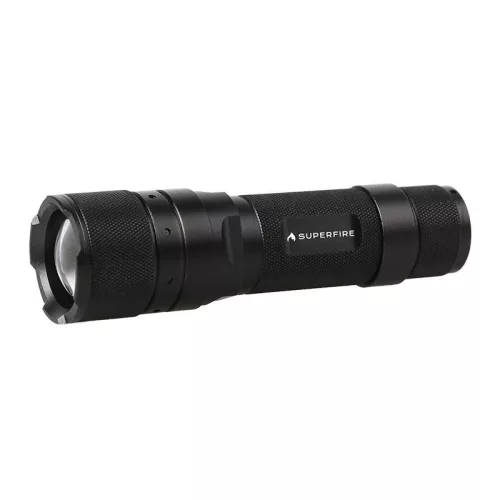 Zseblámpa Superfire F3-L2 – 570 lm, 260 m, 5 mód, zoom funkció