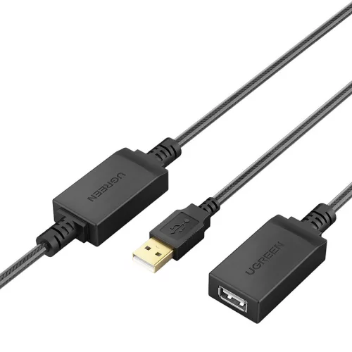 UGREEN US121, aktív USB 2.0 hosszabító kábel, 20m (fekete)