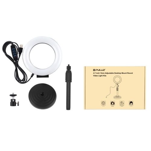 LED Puluz gyűrűs lámpa állítható állvánnyal PU391