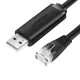 UGREEN CM204 USB–RJ45 konzolkábel, 1,5m (fekete)