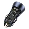 Baseus Golden Contactor Pro autós töltő, USB + USB-C, QC4.0 +, PD, SCP, 40 W (szürke) + USB-USB-C kábel, 1 m (fekete)