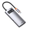 Baseus Metal Gleam Series 4 az 1-ben hub, USB-C - USB 3.0 + USB 2.0 + HDMI + USB-C PD