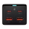Baseus GaN3 Pro Töltő / elosztó, 2xUSB + 2xUSB-C + AC, 100W (fekete)