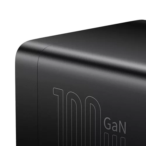 Baseus GaN3 Pro Töltő / elosztó, 2xUSB + 2xUSB-C + AC, 100W (fekete)