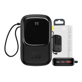   Baseus Qpow PRO Powerbank Powerbank Baseus Qpow PRO Lightning kábellel, 20000mAh, 20W (fekete)
