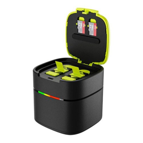 TELESIN Box kétcsatornás töltő + 2 akkumulátor GoPro Hero 12 / 11 / 10 / 9 kamerához (gyorstöltés)