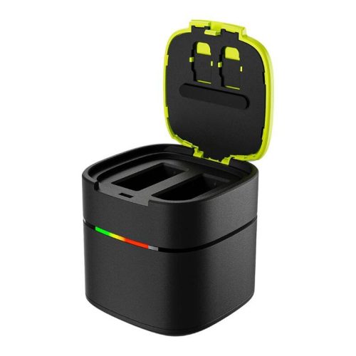 TELESIN Box kétcsatornás töltő + 2 akkumulátor GoPro Hero 12 / 11 / 10 / 9 kamerához (gyorstöltés)