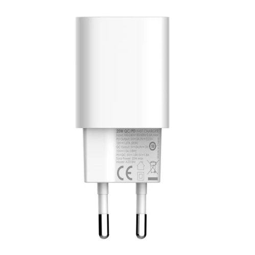 LDNIO A2318M USB, USB-C hálózati töltő + USB-C - Lightning kábel