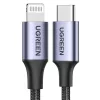 UGREEN US304 Lightning–USB-C kábel, PD 3A, 1,5 m (fekete)