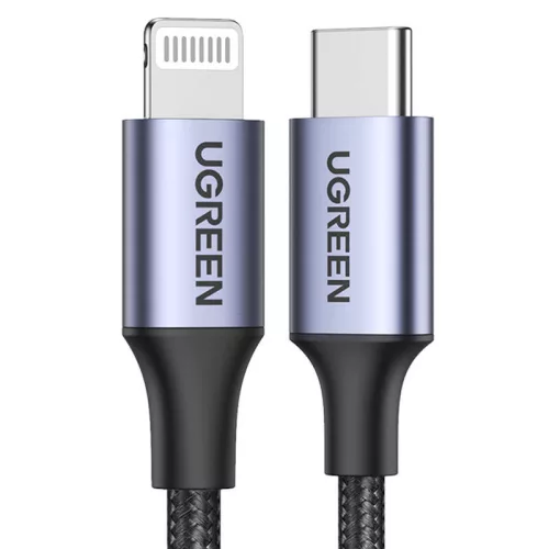 UGREEN US304 Lightning–USB-C kábel, PD 3A, 1,5 m (fekete)