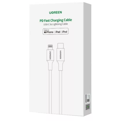 UGREEN US304 Lightning–USB-C kábel, PD 3A, 1,5 m (fekete)