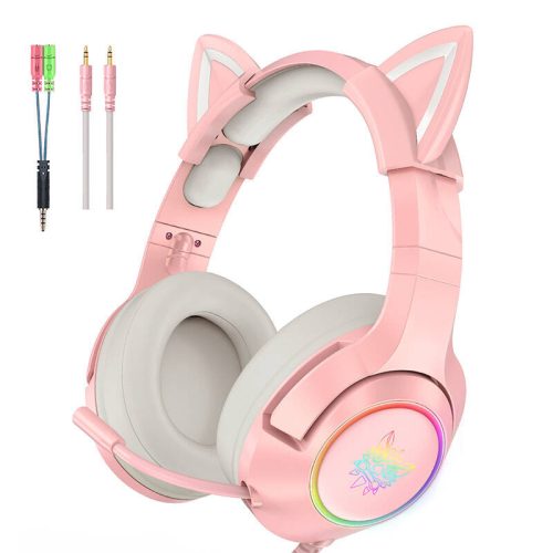 ONIKUMA K9 Pink RGB RGB Gaming fejhallgató