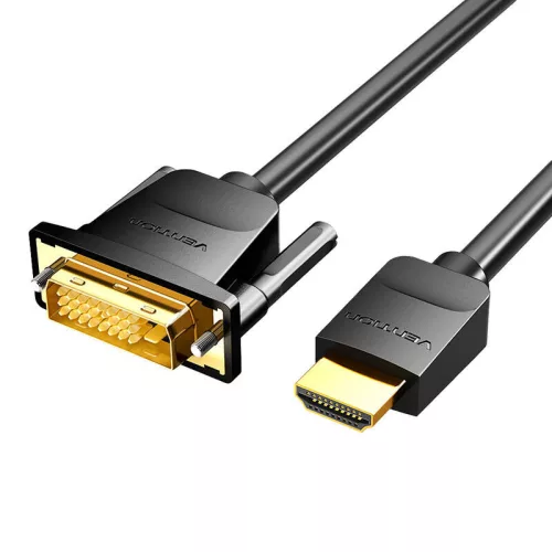 HDMI-DVI (24+1) kábel Vention ABFBI 3m, 4K 60Hz/ 1080P 60Hz (fekete)