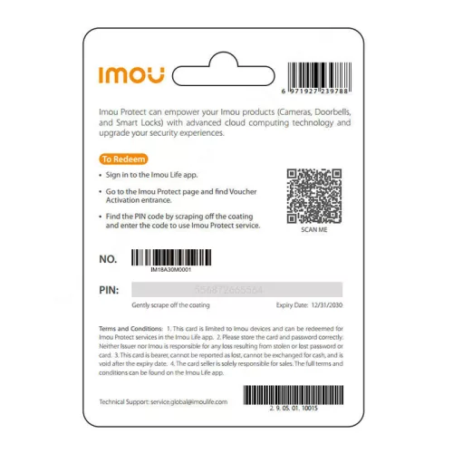 IMOU Protect Basic ajándékkártya (éves terv)