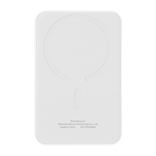 Baseus Mágneses Mini Powerbank, 5000mAh, USB-C, 20W (fehér)