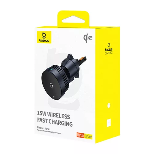 Autós tartó induktív töltővel Baseus MagPro 15W Qi2.0 (fekete)