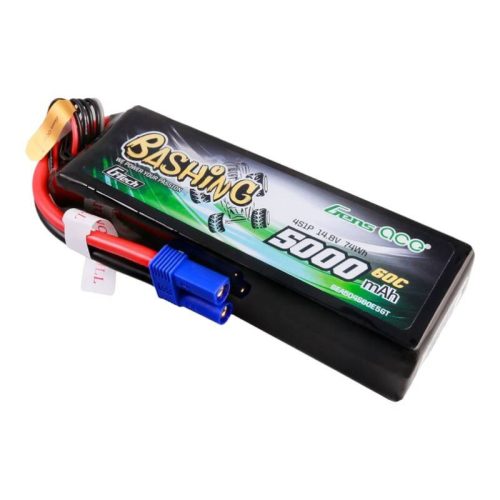 Gens ace G-Tech 5000mAh 14.8V 4S1P 60C Lipo akkumulátor EC5 Bashing Series csatlakozóval