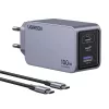 UGREEN Nexode Pro fali töltő, 100W, GaN, USB + 2x USB-C (szürke)