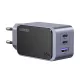UGREEN Nexode S (Air) fali töltő, 65W, USB + 2x USB-C (szürke)
