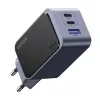 UGREEN Nexode S (Air) fali töltő, 65W, USB + 2x USB-C (szürke)