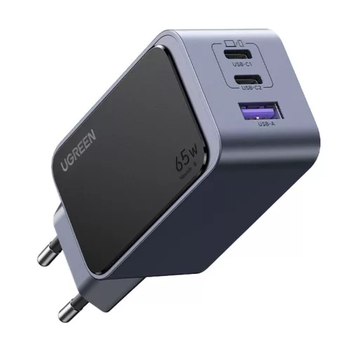 UGREEN Nexode S (Air) fali töltő, 65W, USB + 2x USB-C (szürke)