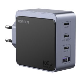   UGREEN Nexode S (Air) fali töltő, 100W, 3x USB-C, USB (szürke)