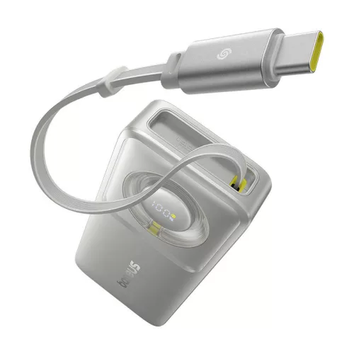 Baseus Free2Pull powerbank kábellel, 10000mAh, 30W (szürke)