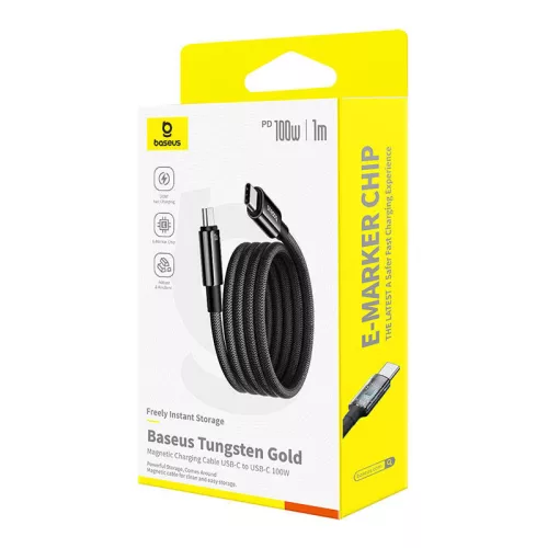 Baseus Tungsten Gold töltőkábel USB-C USB-C 100W 100W 1m (fekete)