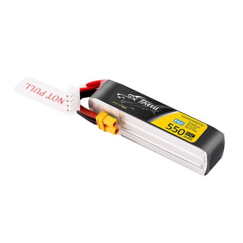 Tattu 3s 550mAh 95C 11.4V HV Lipo akkumulátor XT30 Plug Long-Pack csatlakozóval
