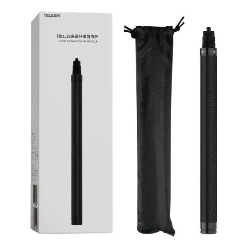 Szénszálból készült szelfibot 1,16 m hosszú Telesin for action cameras