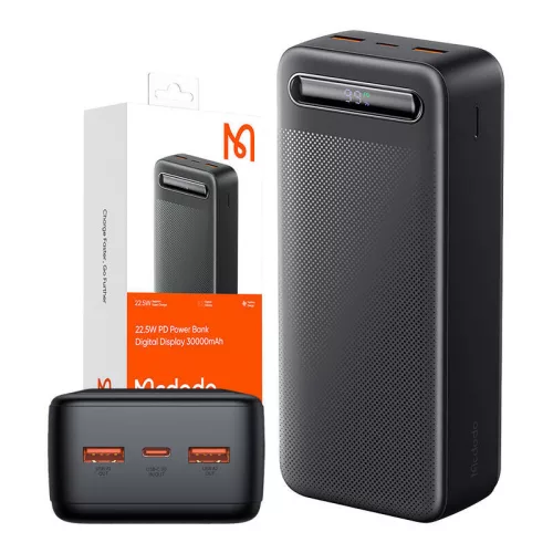 Powerbank Mcdodo MC-3911 Digitális kijelző 30000mAh, 22.5W PD (fekete)