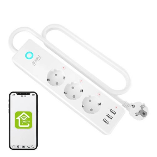 Gosund P1 PLUS Wifi-s okos elosztó, Tuya (4x AC schuko, 3x USB-A)