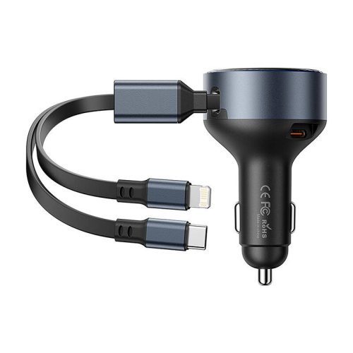 Vention FFOB0 USB-C autós töltő + USB-C/Lightning 30W kábel