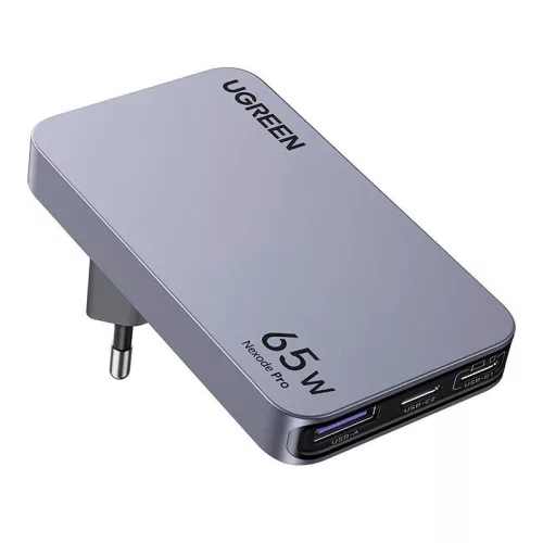 UGREEN Nexode Pro lapos fali töltő, 65W, GaN, 2x USB-C + USB