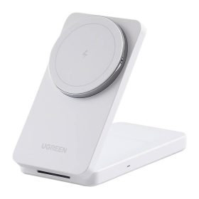   UGREEN W528 2 az 1-ben iPhone/AirPods vezeték nélküli töltő, 20W (fehér)