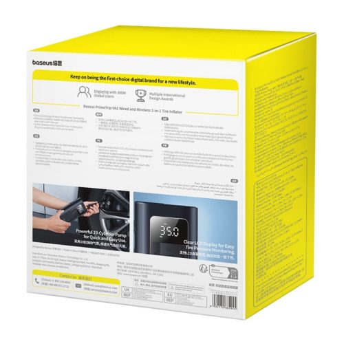 Baseus PrimeTrip VA1 2 az 1-ben pumpa zseblámpával fekete