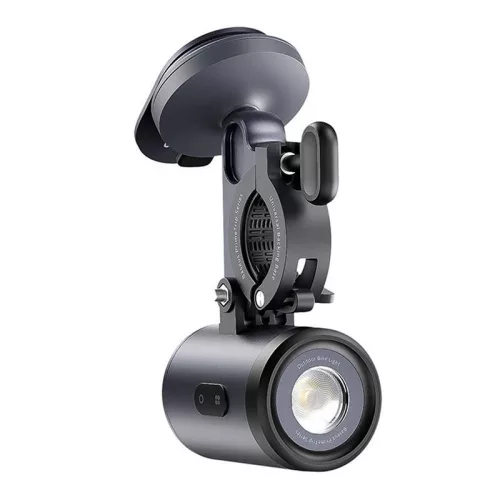 Baseus PrimeTrip 2 az 1-ben kerékpártartó, telefontartó + zseblámpa (fekete)