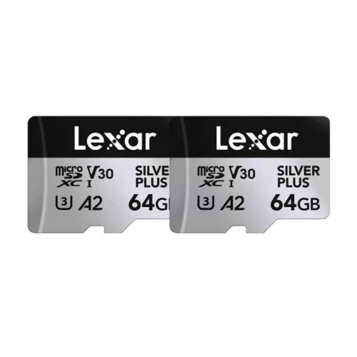 2 db Lexar High-Performance Silver Plus microSDXC 2x64GB memóriakártya készlet + adapter