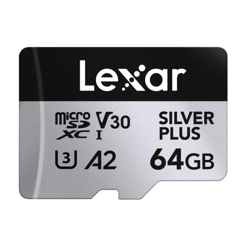 2 db Lexar High-Performance Silver Plus microSDXC 2x64GB memóriakártya készlet + adapter