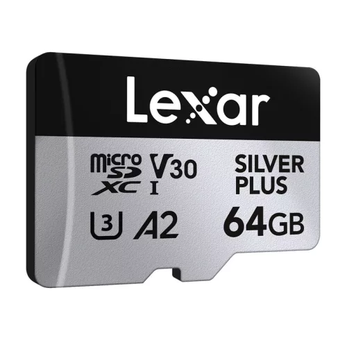 2 db Lexar High-Performance Silver Plus microSDXC 2x64GB memóriakártya készlet + adapter
