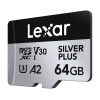 2 db Lexar High-Performance Silver Plus microSDXC 2x64GB memóriakártya készlet + adapter