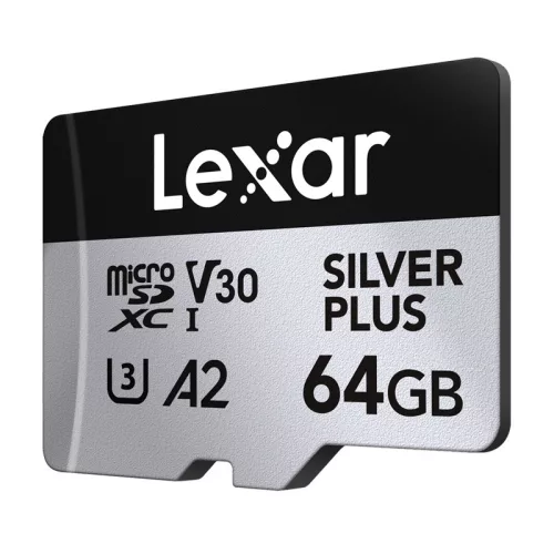 2 db Lexar High-Performance Silver Plus microSDXC 2x64GB memóriakártya készlet + adapter