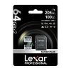 2 db Lexar High-Performance Silver Plus microSDXC 2x64GB memóriakártya készlet + adapter