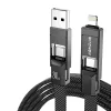 BlitzWolf BW-HDC7 4 az 1-ben USB-C+USB+Lightning kábel, 240W, 1.2m (fekete)