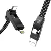 BlitzWolf BW-HDC7 4 az 1-ben USB-C+USB+Lightning kábel, 240W, 1.2m (fekete)