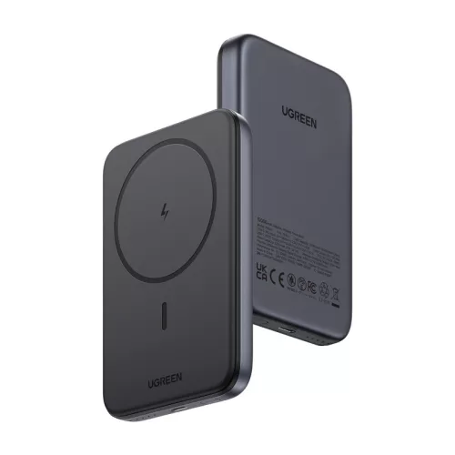 Mágneses Powerbank 10000mAh Ugreen PB763, Qi2, USB-C, 20W (fekete)