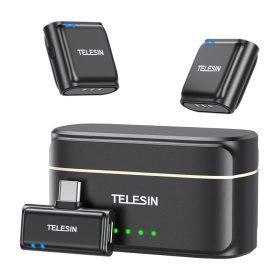   TELESIN vezeték nélküli nyakkendő mikrofon + powerbank telefonokhoz (USB-C)