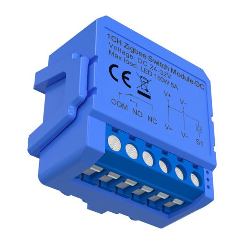 Avatto ZWSM16-DC32V-1 1-csatornás ZigBee kapcsolómodul potenciálmentes érintkezővel